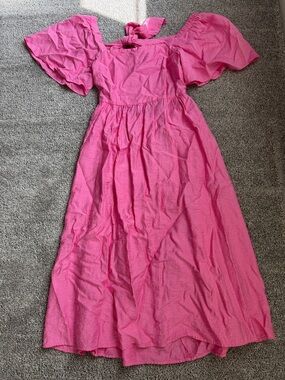 Target Bright Pink Flutter Sleeve Maxi Dress